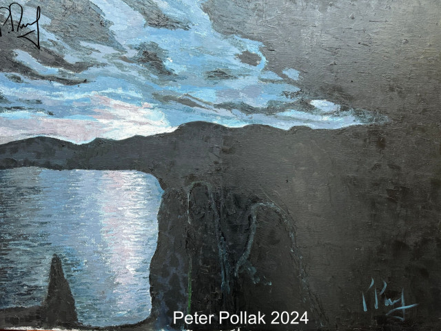 Noche de tormenta en el lago