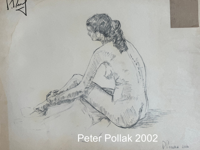 Mujer sentada dibujo original
