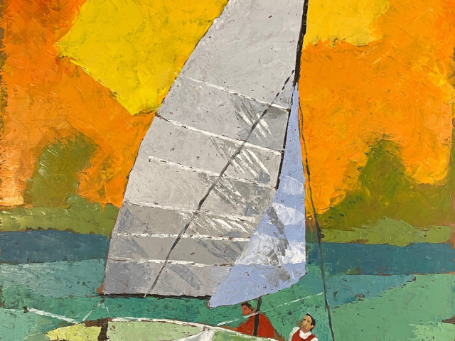 Velero fondo amarillo