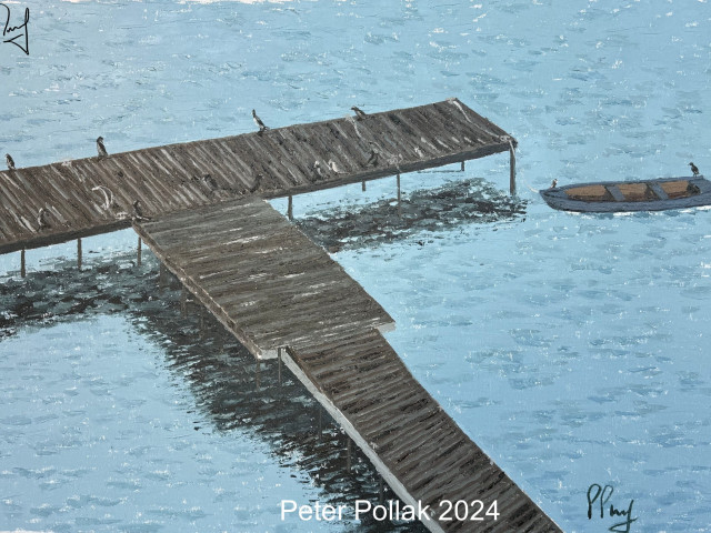 Muelle con aves