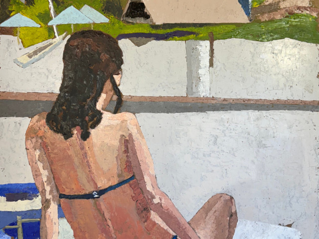Mujer de espalda en la playa