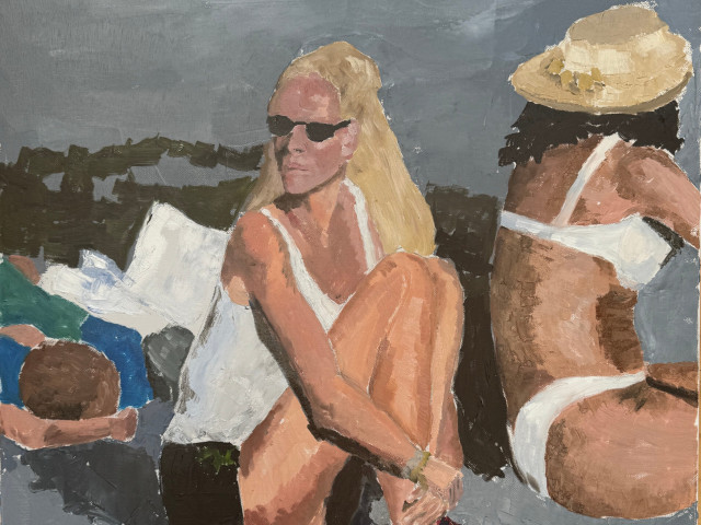 Dos mujeres en playa