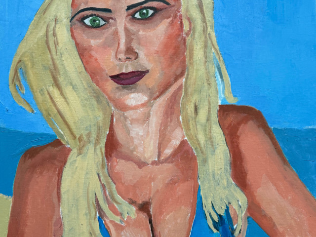 Retrato de mujer rubia